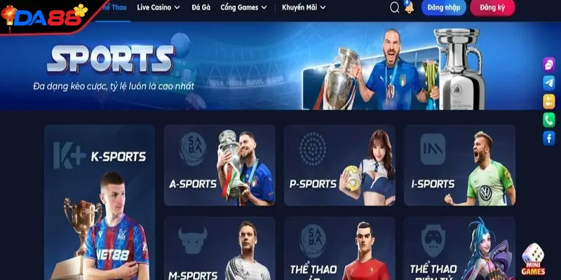 Các Bộ Môn Thể Thao Cá Cược Tại Nhà Cái DA88